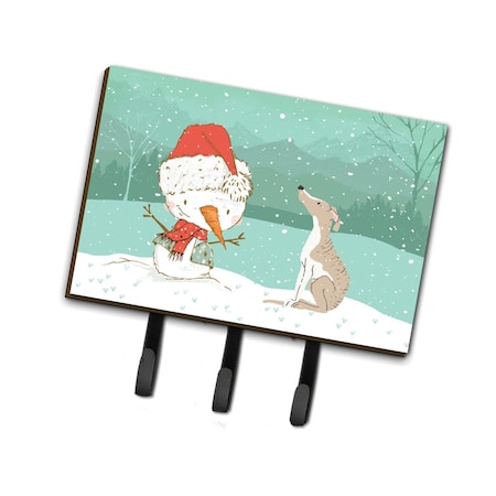 Jensendistributionservices Whippet Snowman Christmas Leash or Key Holder MI2102598